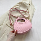 Mini sac matelassé femme en similicuir, anses arrondies, rose pâle