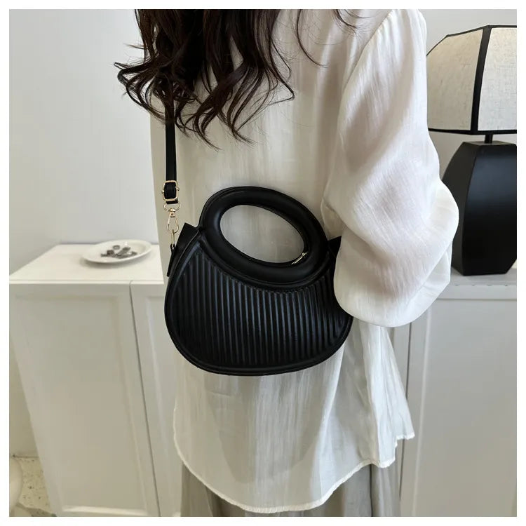 Mini sac matelassé femme en similicuir, anses arrondies
