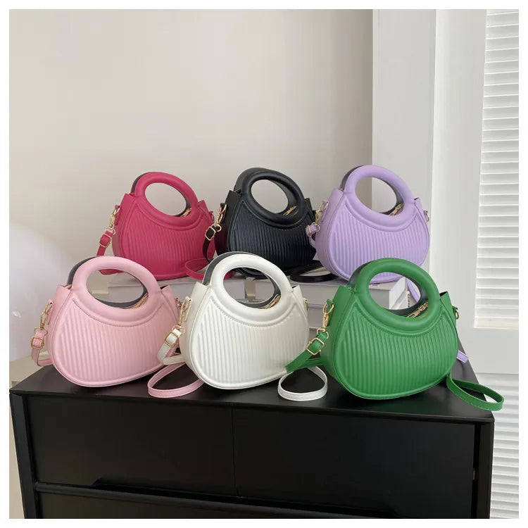 Mini sac matelassé femme en similicuir, anses arrondies