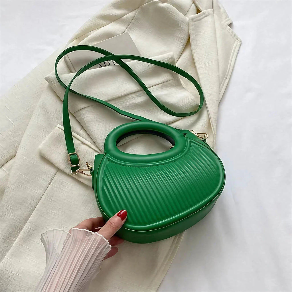 Mini sac matelassé femme en similicuir, anses arrondies, vert