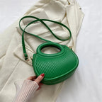 Mini sac matelassé femme en similicuir, anses arrondies, vert
