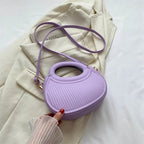Mini sac matelassé femme en similicuir, anses arrondies, lilas