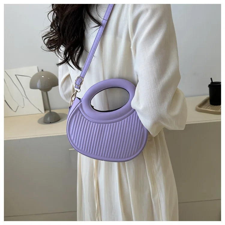 Mini sac matelassé femme en similicuir, anses arrondies