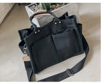 Grand sac de cours noir format A4, bandoulière réglable