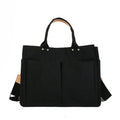 Grand sac de cours noir format A4, bandoulière réglable, noir