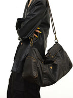 Grand sac à main femme format A4 en similicuir, fini vieilli