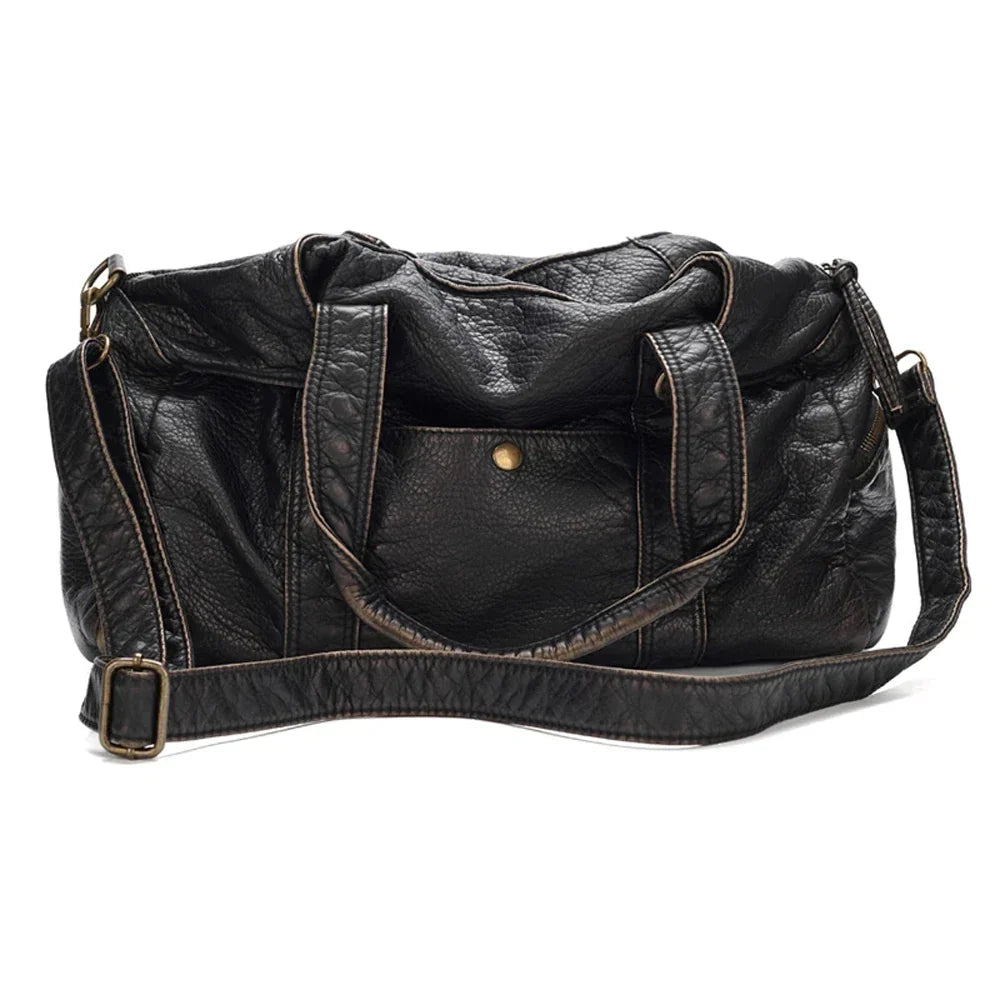 Grand sac à main femme format A4 en similicuir, fini vieilli