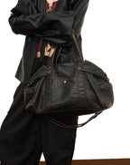 Grand sac à main femme format A4 en similicuir, fini vieilli