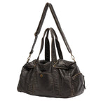 Grand sac à main femme format A4 en similicuir, fini vieilli