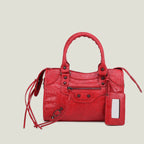 Sac à main femme en similicuir, bandoulière amovible, quatre formats, rouge