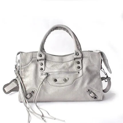 Sac à main femme en similicuir, bandoulière amovible, quatre formats, gris clair
