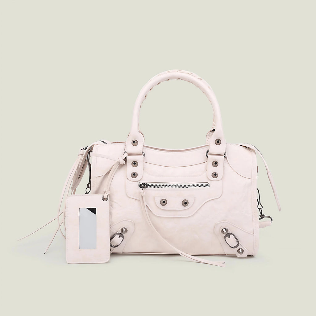 Sac à main femme en similicuir, bandoulière amovible, quatre formats, beige