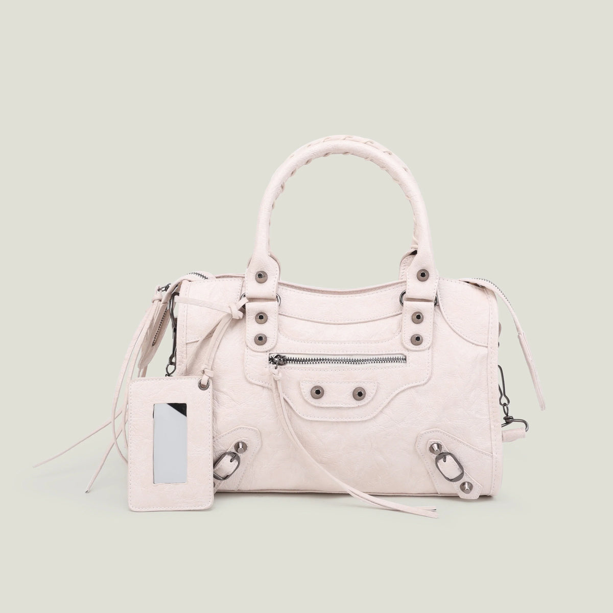 Sac à main femme en similicuir, bandoulière amovible, quatre formats, beige