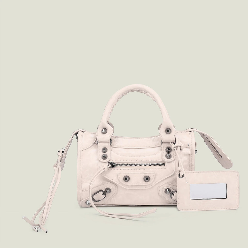 Sac à main femme en similicuir, bandoulière amovible, quatre formats, beige