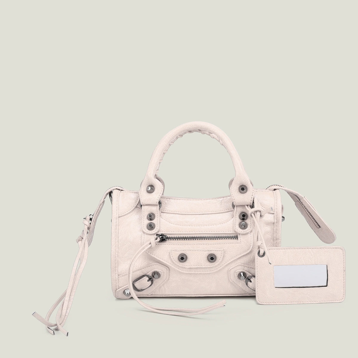 Sac à main femme en similicuir, bandoulière amovible, quatre formats, beige