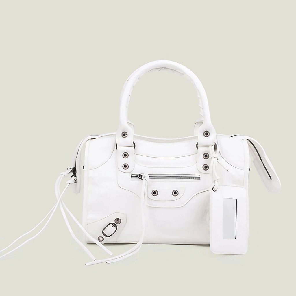 Sac à main femme en similicuir, bandoulière amovible, quatre formats, blanc