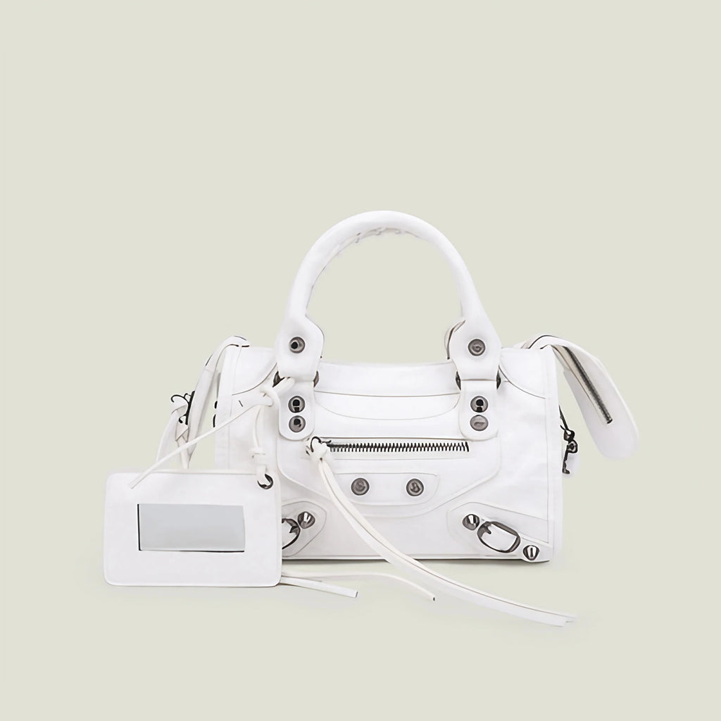 Sac à main femme en similicuir, bandoulière amovible, quatre formats, blanc