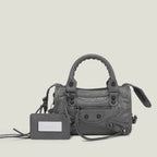 Sac à main femme en similicuir, bandoulière amovible, quatre formats, gris foncé