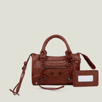 Sac à main femme en similicuir, bandoulière amovible, quatre formats, marron