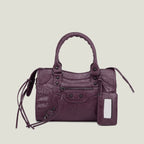 Sac à main femme en similicuir, bandoulière amovible, quatre formats, violet