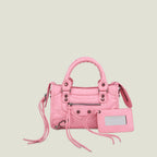 Sac à main femme en similicuir, bandoulière amovible, quatre formats, rose