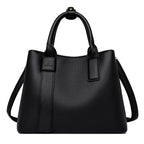 Sac à main noir femme en similicuir grainé, taille moyenne, noir