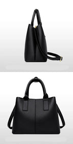 Sac à main noir femme en similicuir grainé, taille moyenne