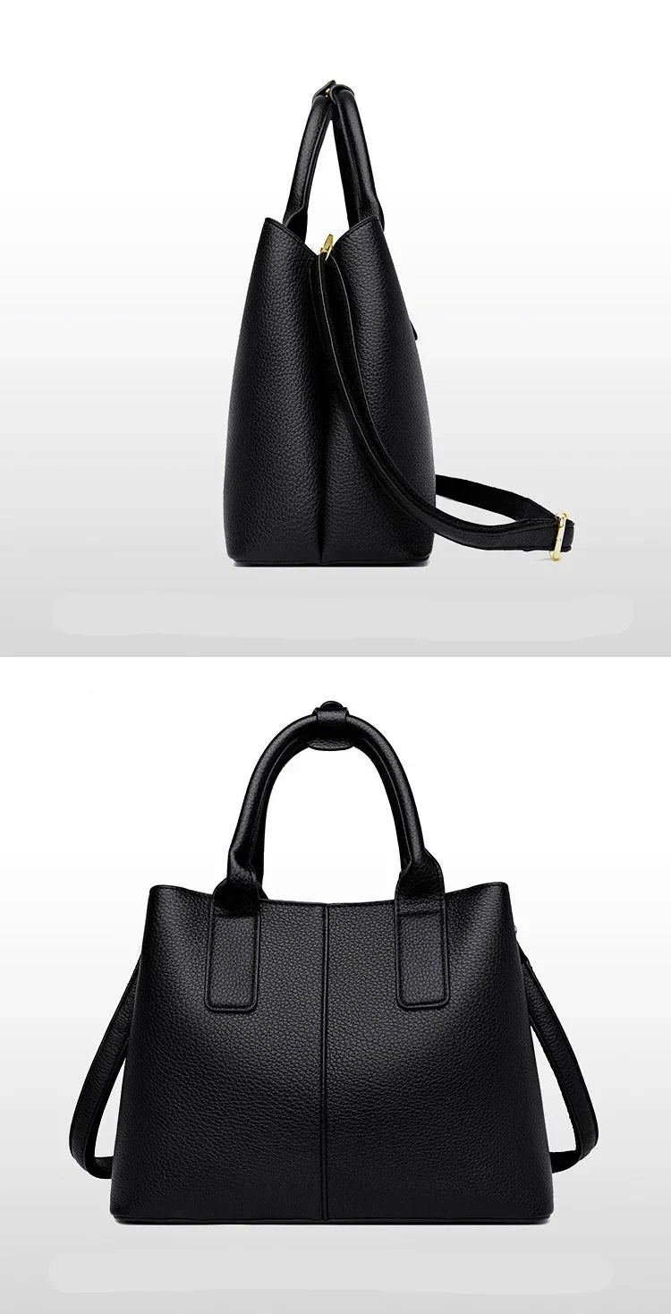 Sac à main noir femme en similicuir grainé, taille moyenne