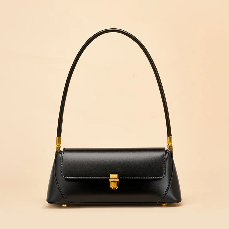 Sac porté épaule femme forme enveloppe, loquet doré