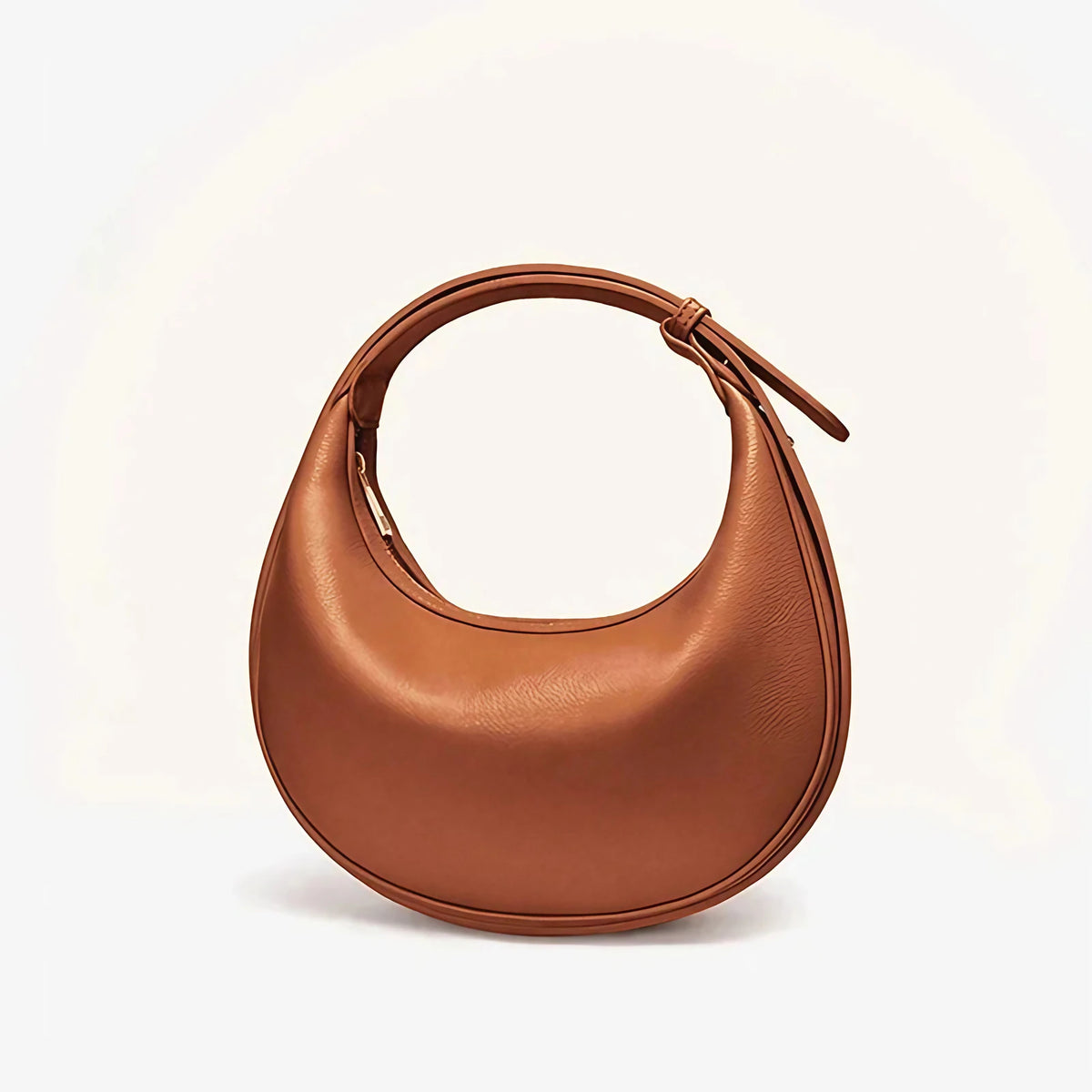 Sac à main rond femme, anse réglable, 26 x 24 cm, sept coloris, camel