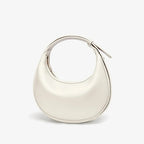 Sac à main rond femme, anse réglable, 26 x 24 cm, sept coloris, écru