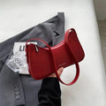 Petit sac à main rouge femme en similicuir zippé, rouge