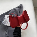 Petit sac à main rouge femme en similicuir zippé, rouge