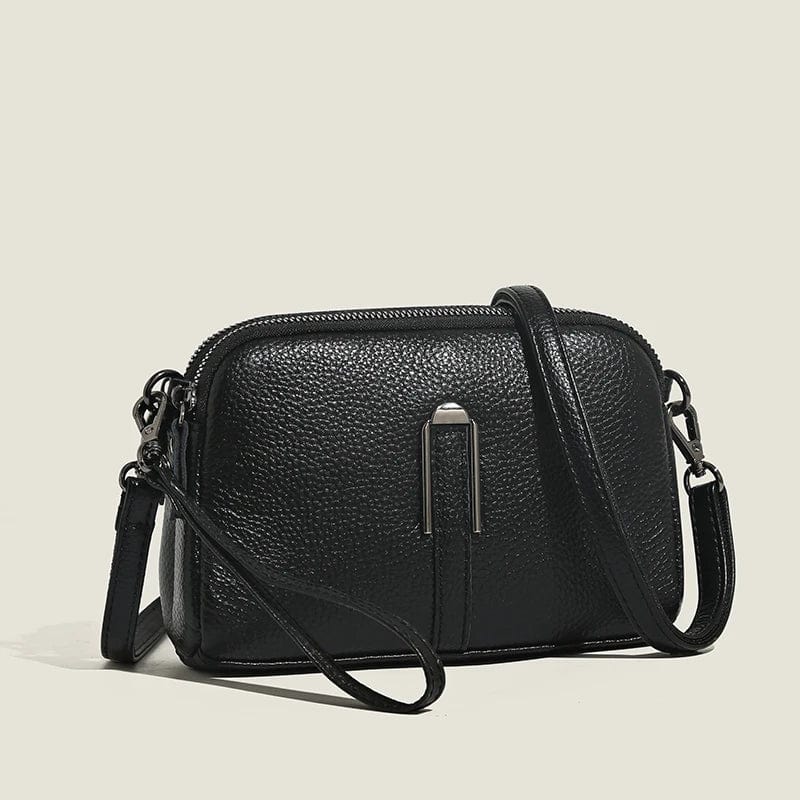 Sac à main femme en similicuir à poignées, cinq coloris, noir