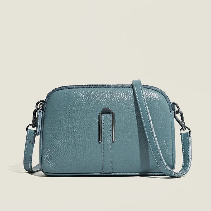 Sac à main femme en similicuir à poignées, cinq coloris, bleu