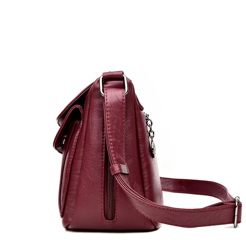 Sac besace femme souple en similicuir à rabat, sept coloris
