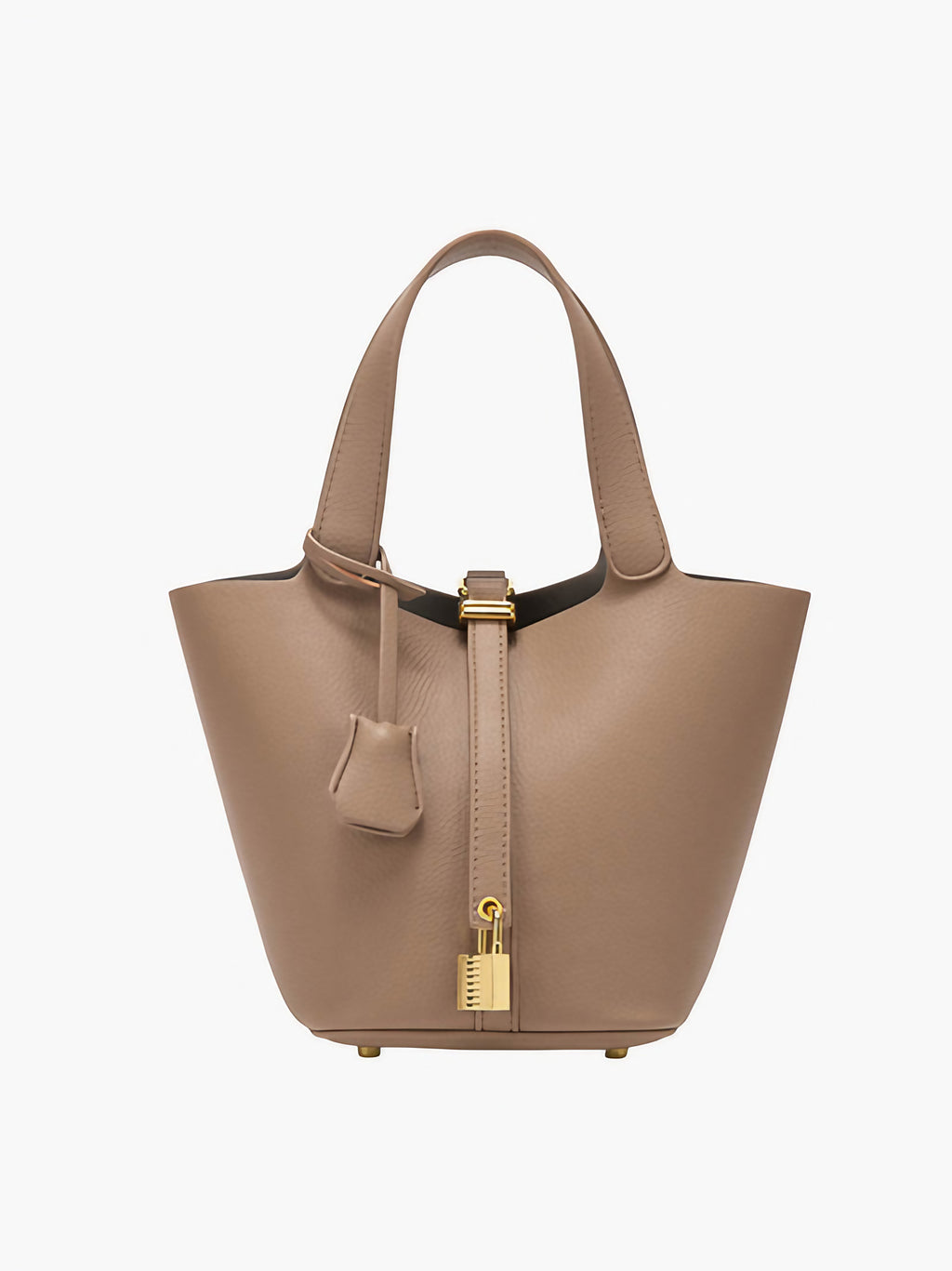 Sac à main structuré femme en cuir, poignées courtes, zippé, kaki