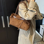 Sac à main femme en suédine, fermeture aimantée, 40 x 21 cm