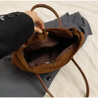 Sac à main femme en suédine, fermeture aimantée, 40 x 21 cm