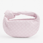 Petit sac à main tressé femme en similicuir, dix coloris, rose