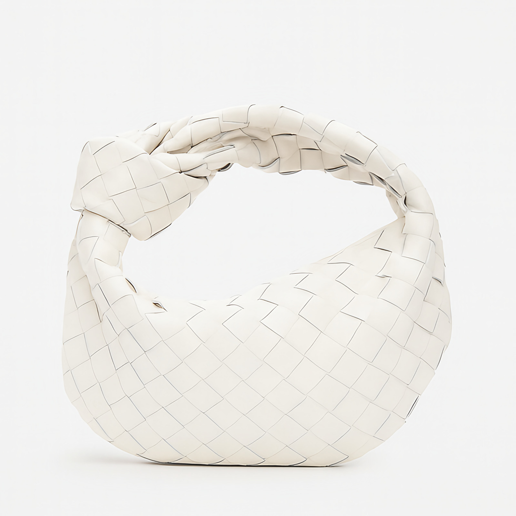 Petit sac à main tressé femme en similicuir, dix coloris, blanc