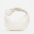 Petit sac à main tressé femme en similicuir, dix coloris, blanc