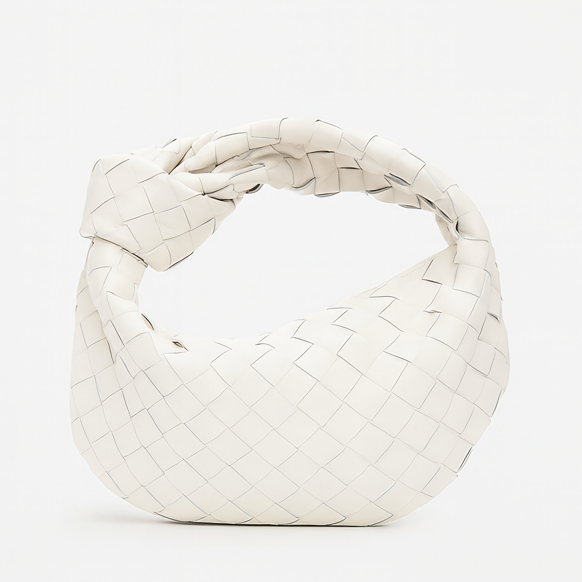 Petit sac à main tressé femme en similicuir, dix coloris, blanc
