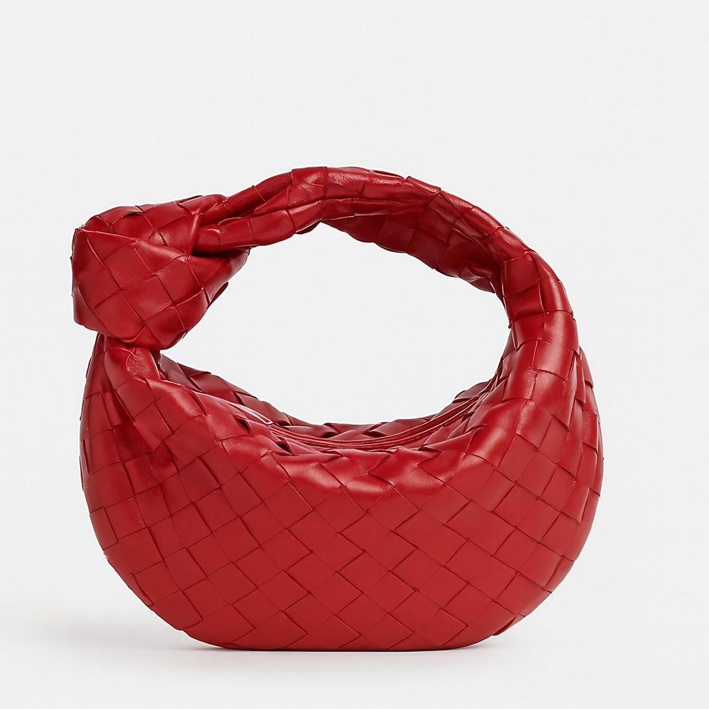 Petit sac à main tressé femme en similicuir, dix coloris, rouge
