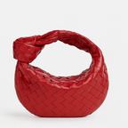 Petit sac à main tressé femme en similicuir, dix coloris, rouge