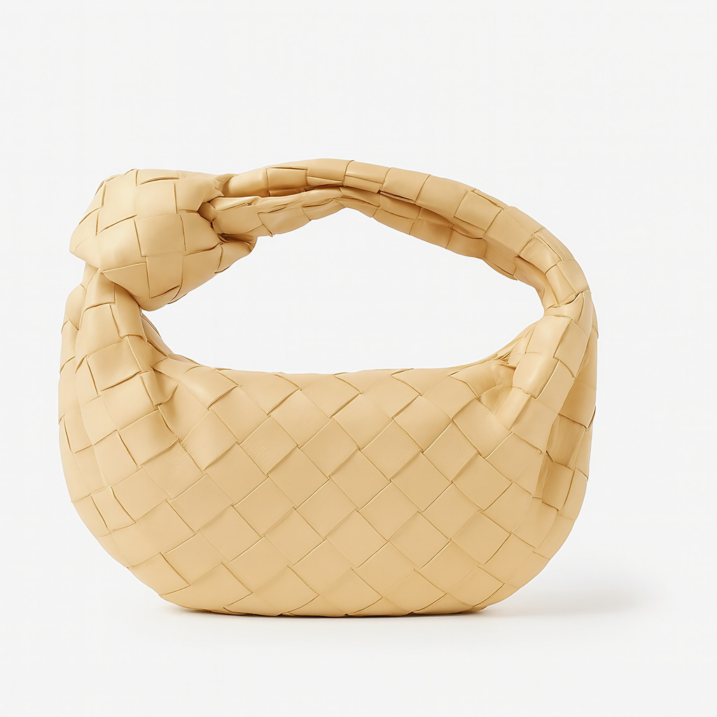 Petit sac à main tressé femme en similicuir, dix coloris, beige