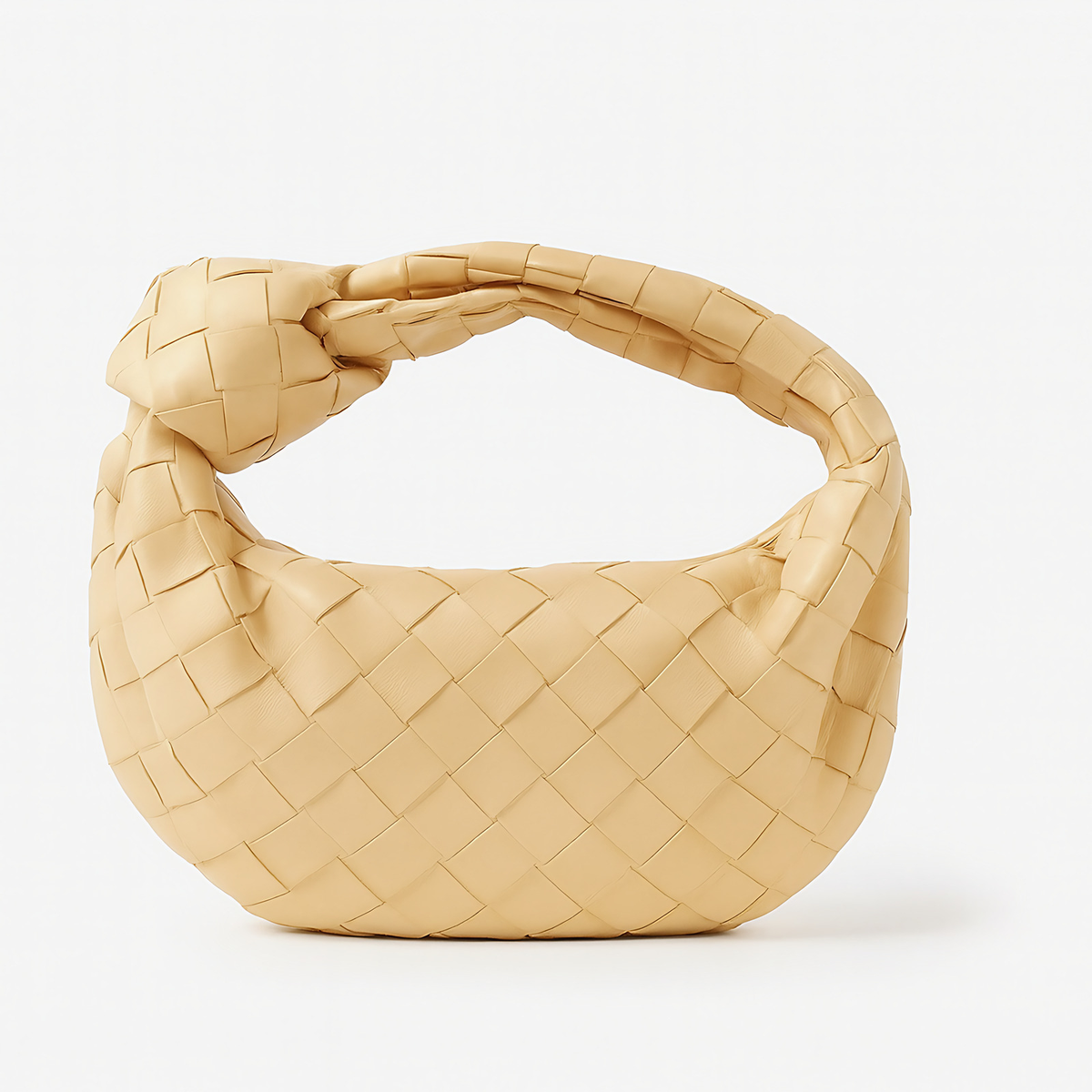 Petit sac à main tressé femme en similicuir, dix coloris, beige