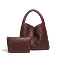 Sac à main tressé femme en forme de pyramide, onze coloris, chocolat