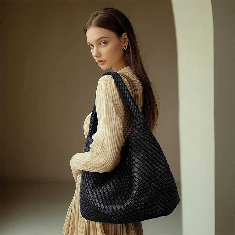 Sac à main tressé femme en forme de pyramide, onze coloris