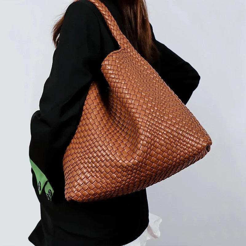 Sac à main tressé femme en forme de pyramide, onze coloris